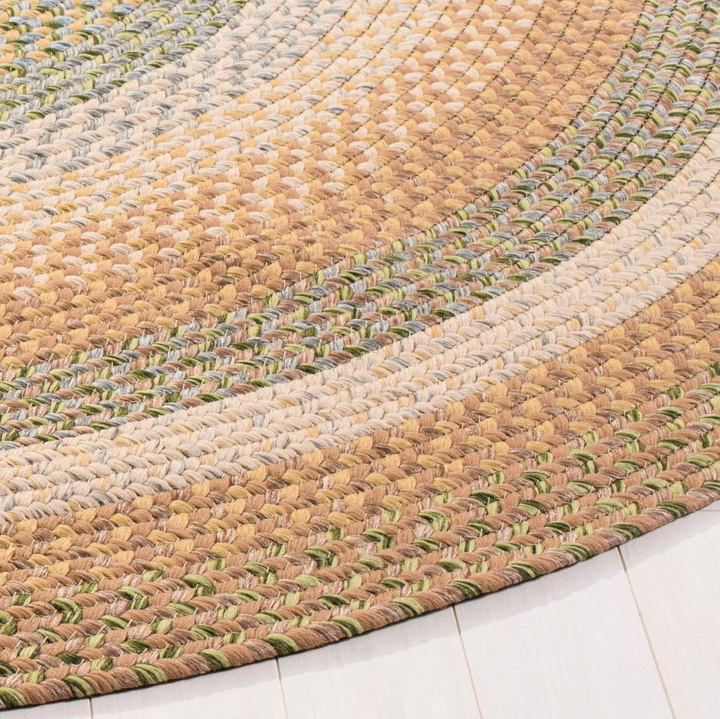 Braided Indoor/Outdoor Oval Rug 8x10, Large Tan & Multi BRD314A