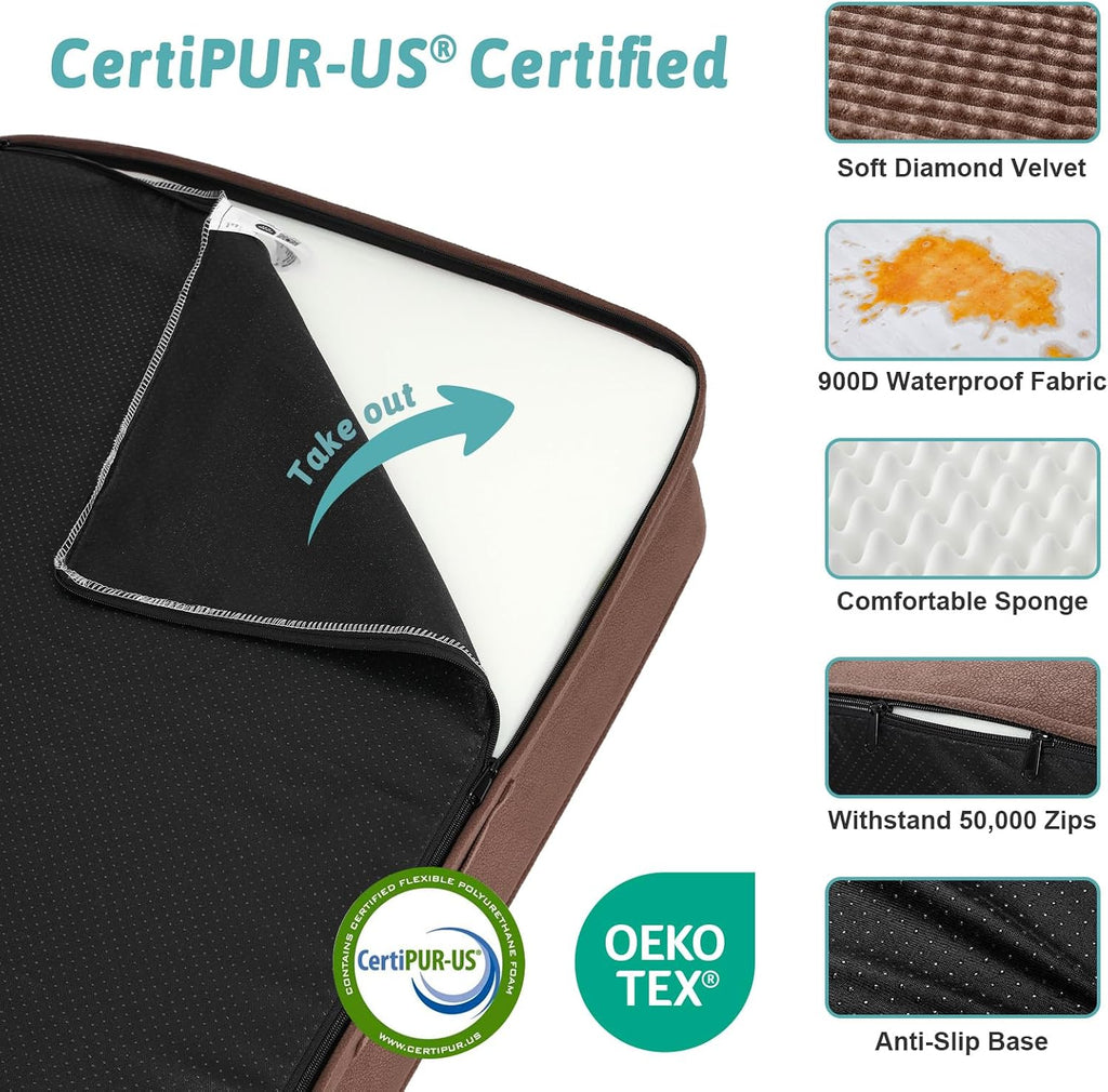 Orthopedic Dog Bed for Extra Large Dogs, L Shaped XL 44x32 inch