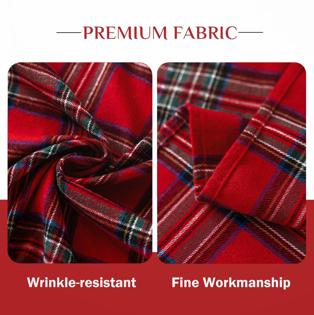 Christmas Checkered Tablecloth, Red Tartan Plaid Table Cloths, Washable Square Winter Table Cover