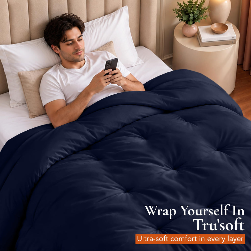 Twin Duvet Insert, Navy, Comforter, 64 x 88 Inches