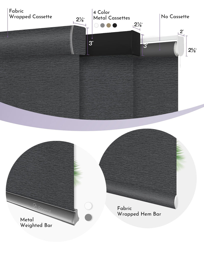 Smart Blackout Roller Shades Compatible with Alexa Google WiFi Hardwired Textured Fabric Motorized Blinds Remote