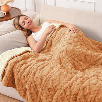 Soft Weighted Blanket for Adults 20 lbs 60" x 80" Orange-Yellow