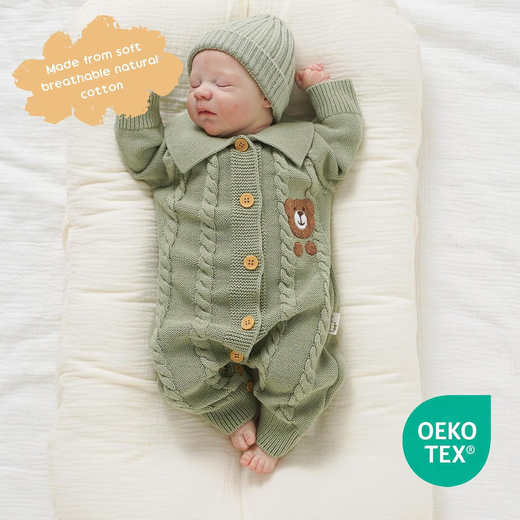 Knit Baby Sweater Romper, Newborn Boys and Girls Outfit