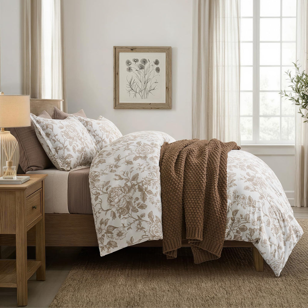 100% Cotton Sateen Duvet Cover Set, Urban Taupe