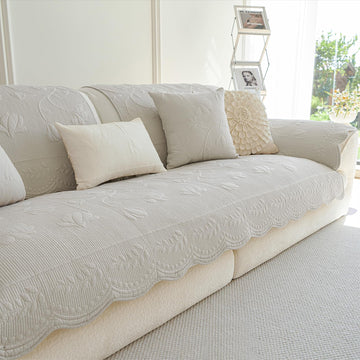 Couch Covers for Sofa Cotton Quilted Sofa Covers for Sectional Sofa(Khaki, 27.6"x27.6")