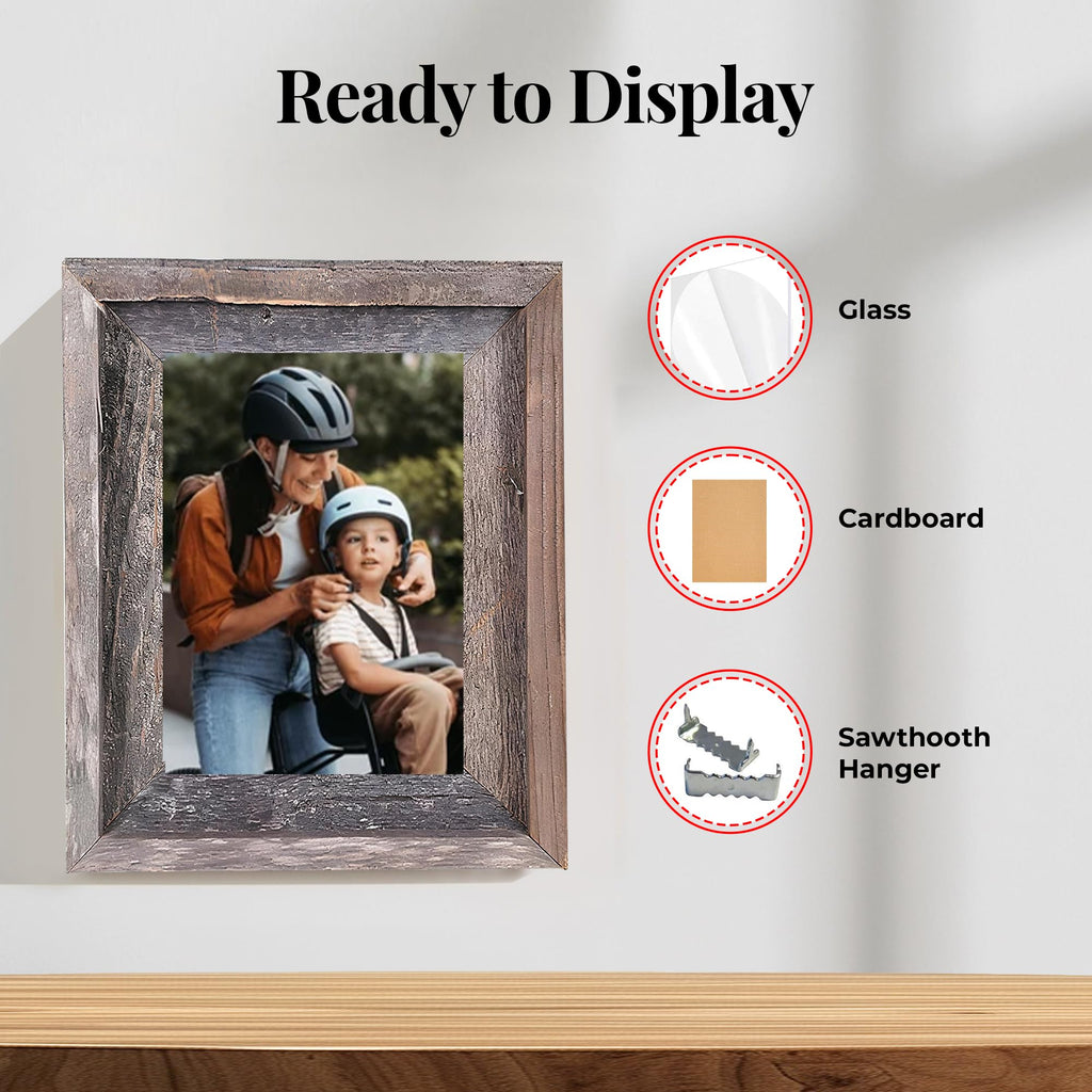 Farmhouse Style Picture Frame, 11x14, Natural Weathered Gray