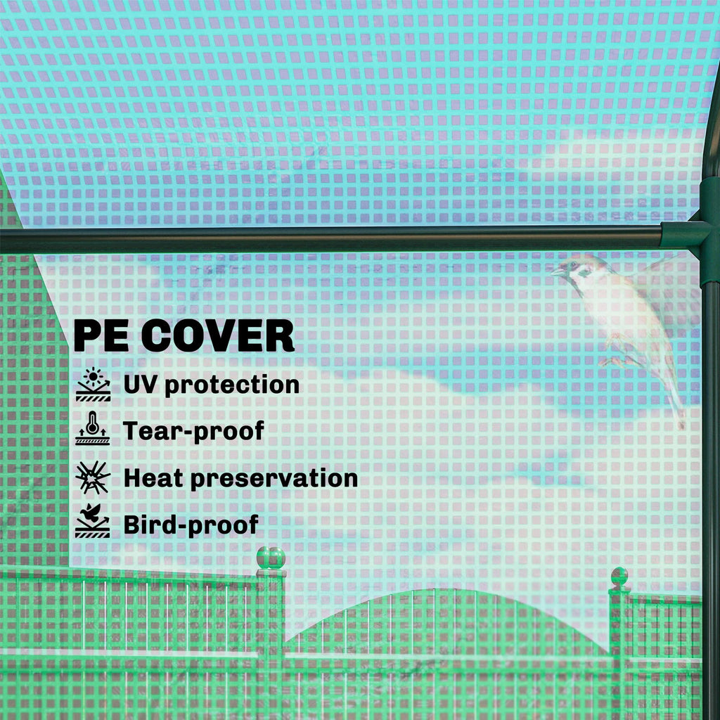 6' x 3' x 5' Portable Walk-in Greenhouse with PE Cover Green