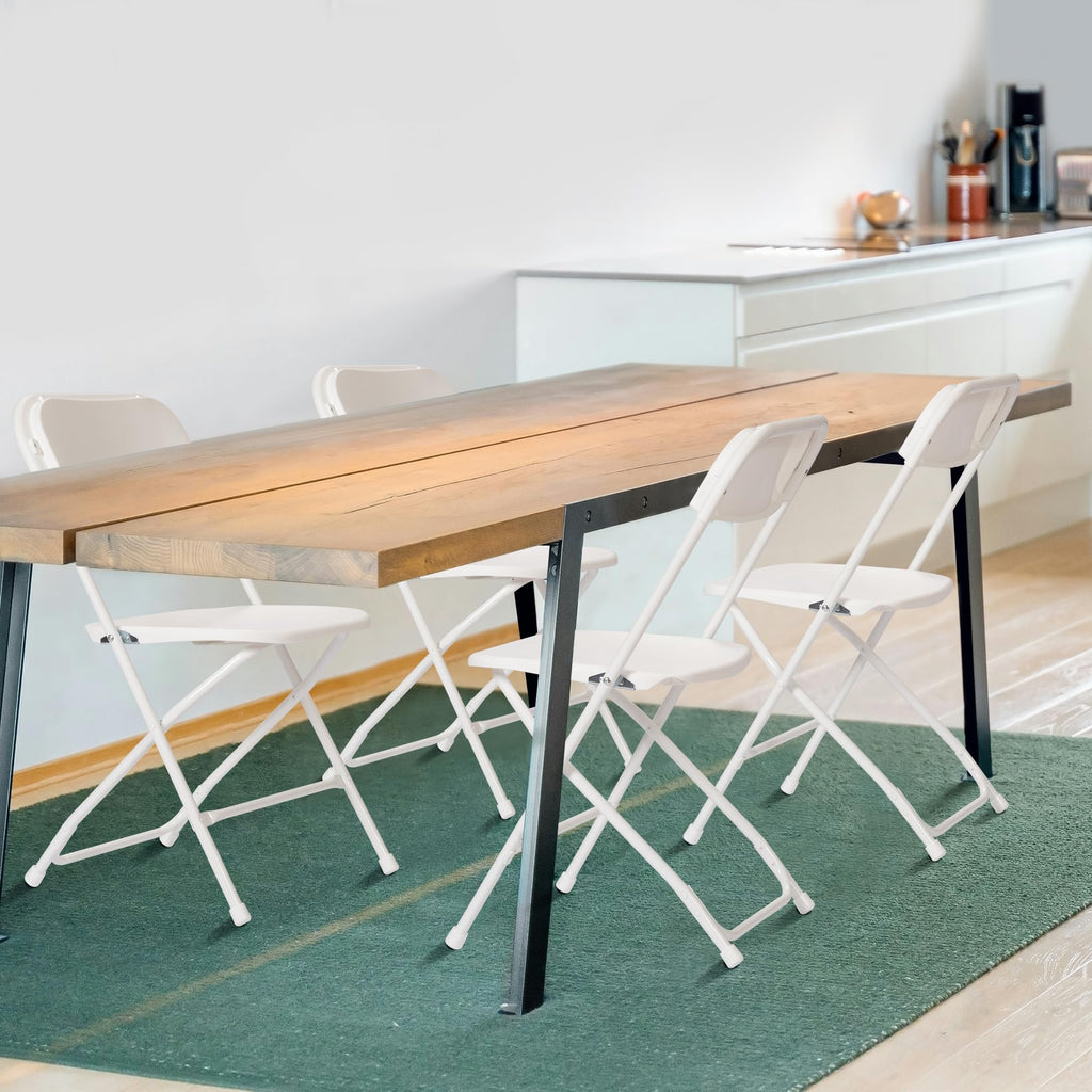 Plastic Folding Chairs Set of 100, White Plastic Folding Chairs, Perfect for Party Event Outside Entertaining, 350