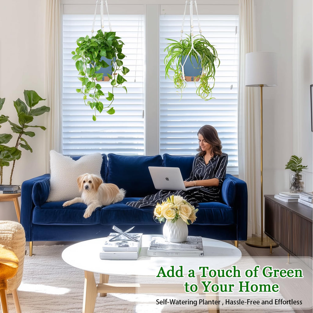Hanging Planters for Indoor Plants 8 Inch, 2 Pack, Self Watering