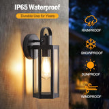 2 Pack Exterior Lighting Fixtures, Outdoor Wall Light with Clear Glass