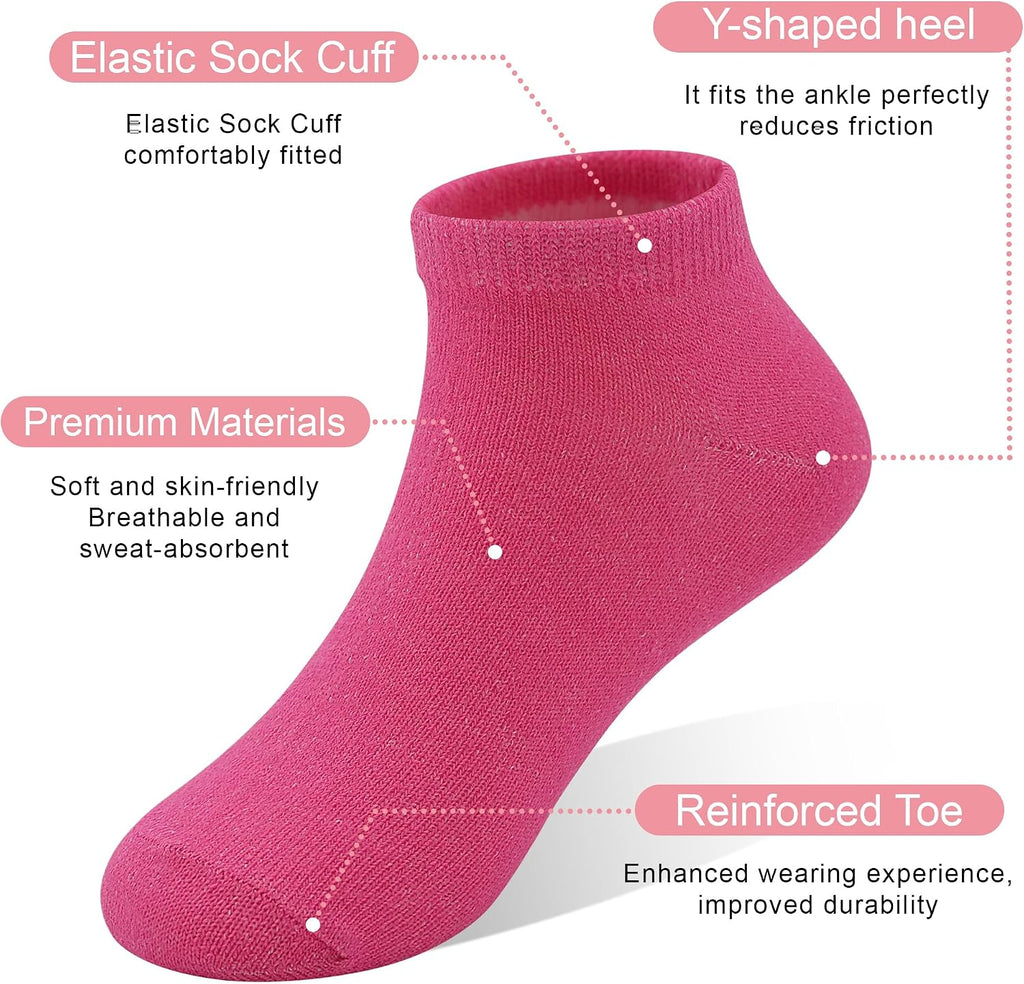 20 Pairs Girls Socks, Toddler Kids Ankle Low Cut Socks Aged