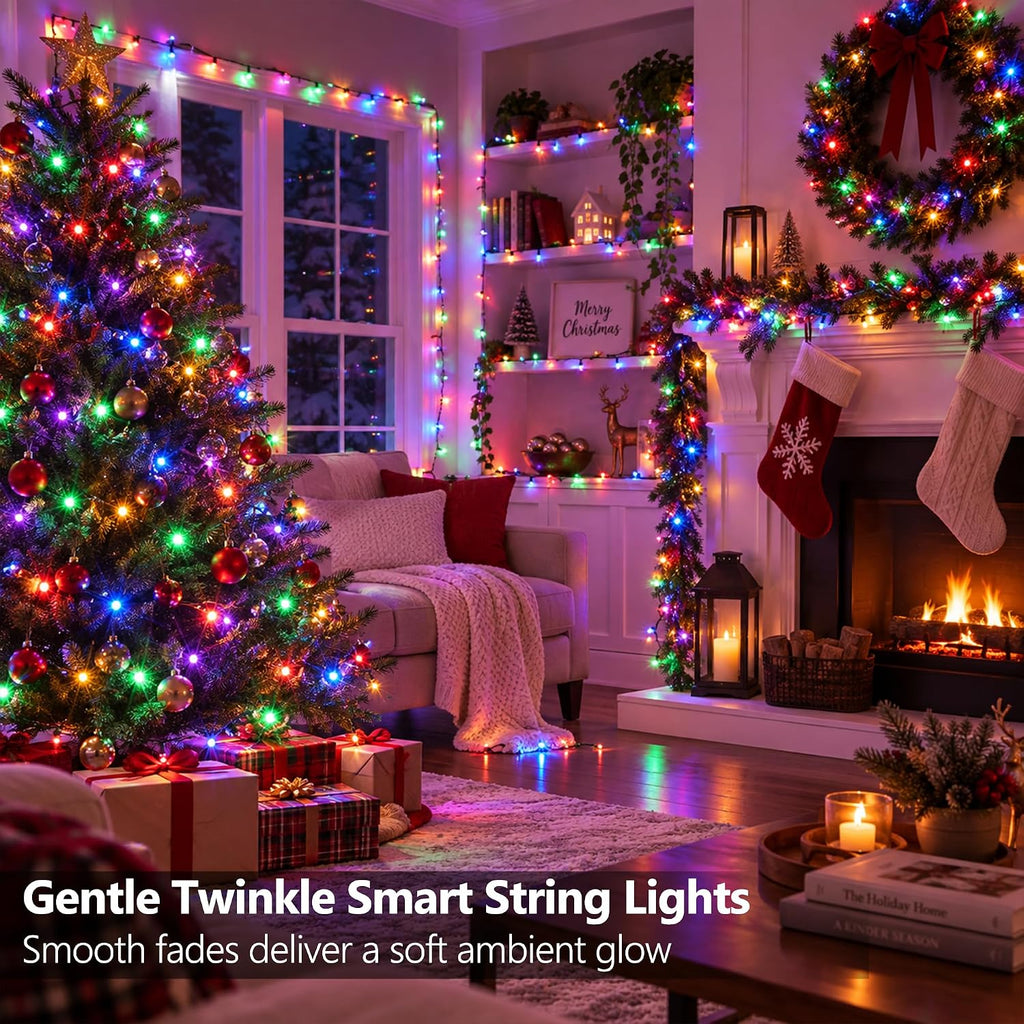 Gentle Twinkle Christmas Lights, 200 LED Smart Christmas Tree Light