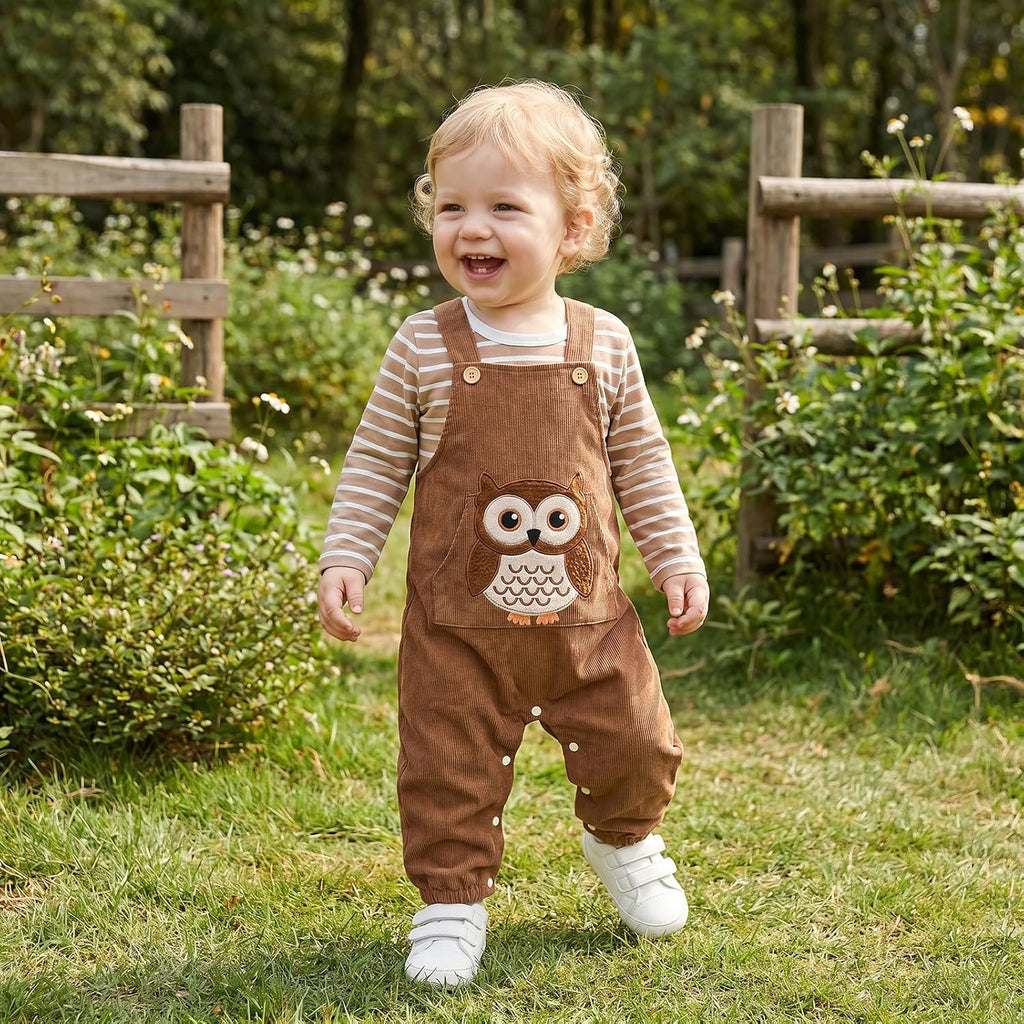 Baby Boy Fall Clothes Infant Long Sleeve T-shirt Overalls Pants Set