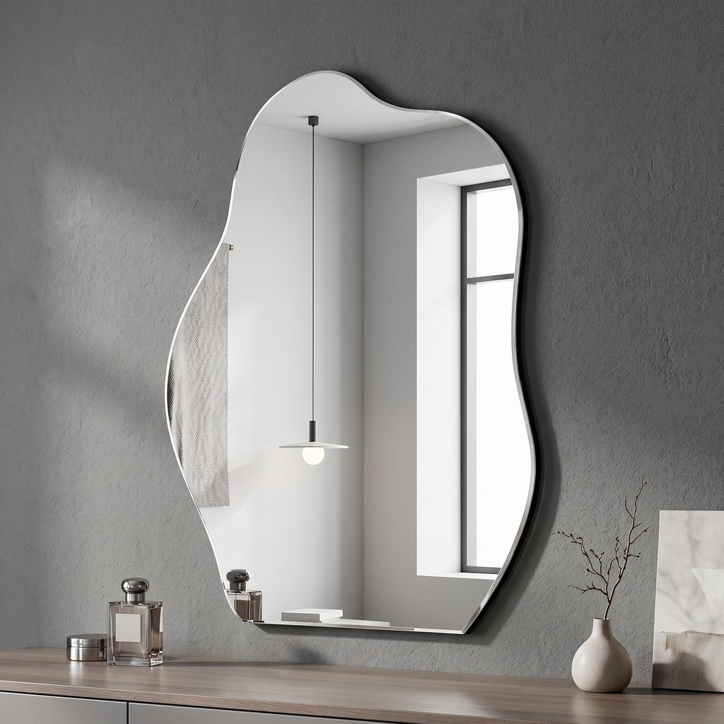 Irregular Wall Mirror, 20"x28" Bathroom Mirror for Over Sink