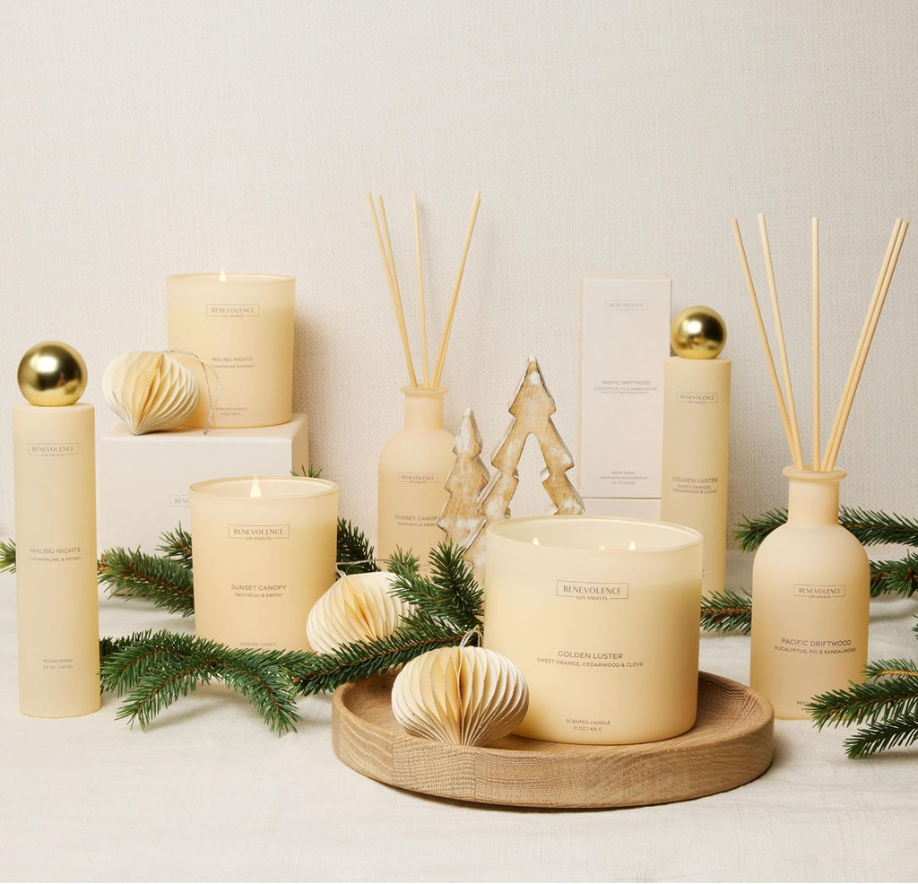 Reed Diffuser - Orange, Cedarwood & Clove | Home Fragrance Diffuser | Long-Lasting Scent Sticks - Malibu Sands