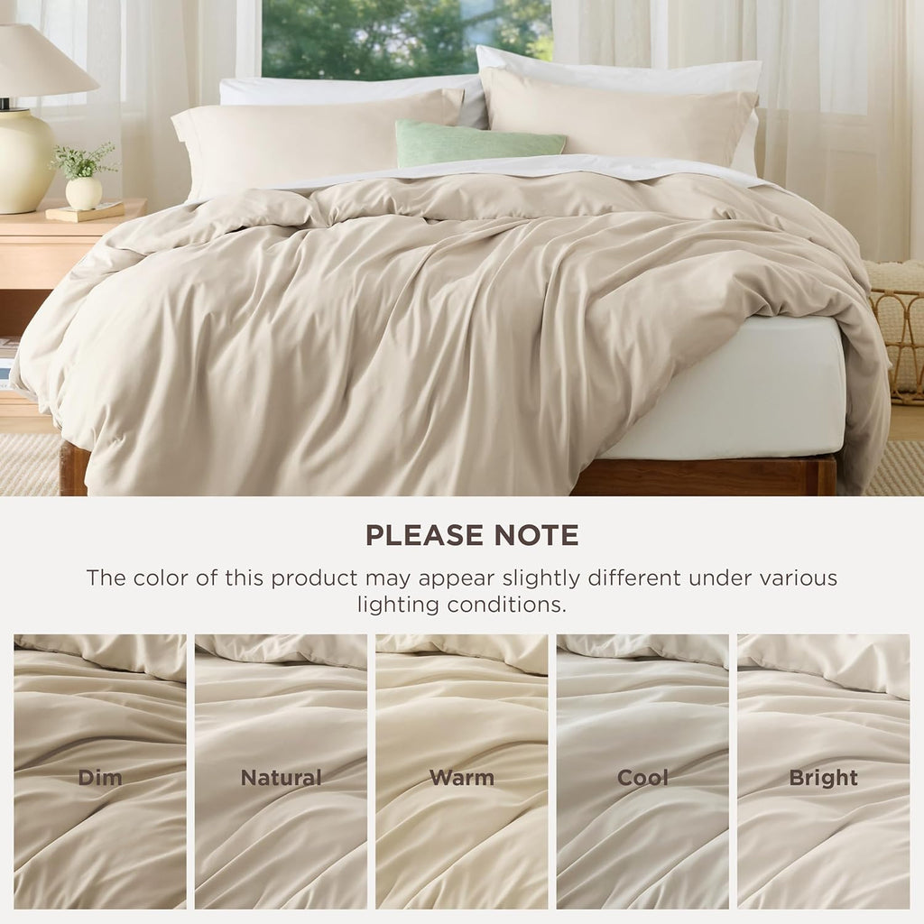 Duvet Cover Queen - Soft Double Brushed Bedding Set for Kids & Adults, Zipper Closure, 3 Pieces, Includes 1 Duvet
