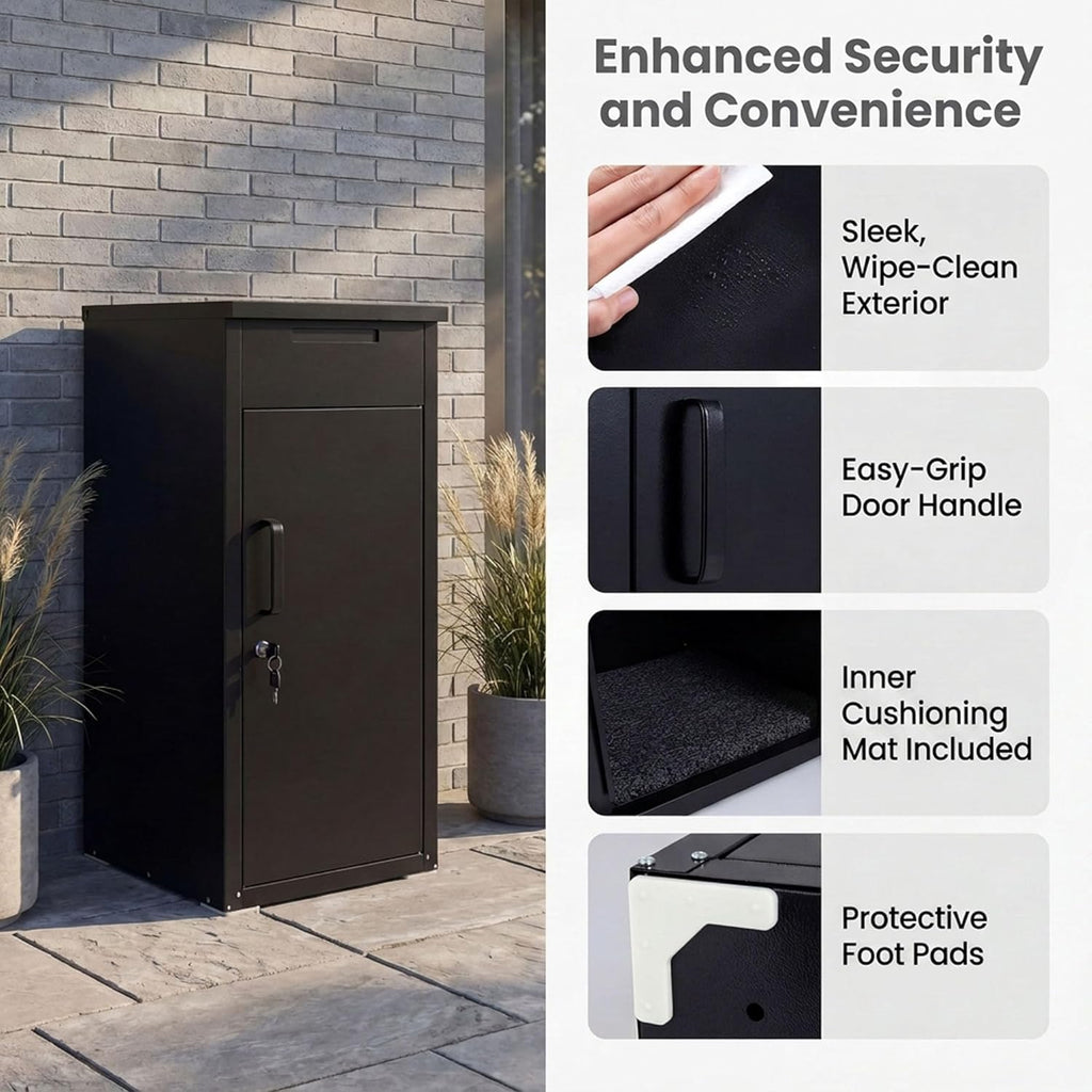Large Outdoor Package Delivery Box Galvanized Steel Mailbox with Lockable Door, Combination Lock