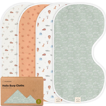 4-Pack Baby Burp Cloths Baby Girl, Boy,Organic Cotton(Wilderness)