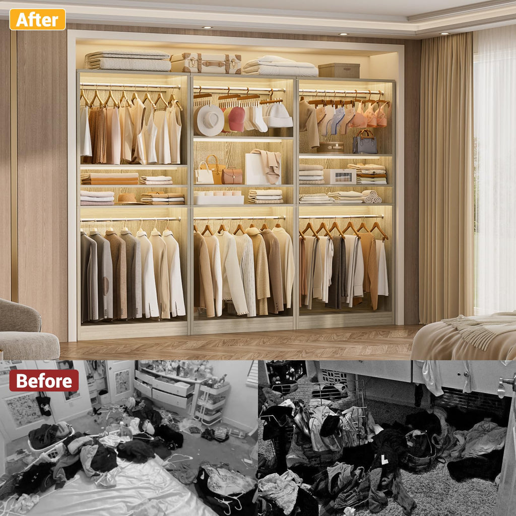 36 Inch Closet Systems with 2 Hanging Rods and Adjustable Shelves