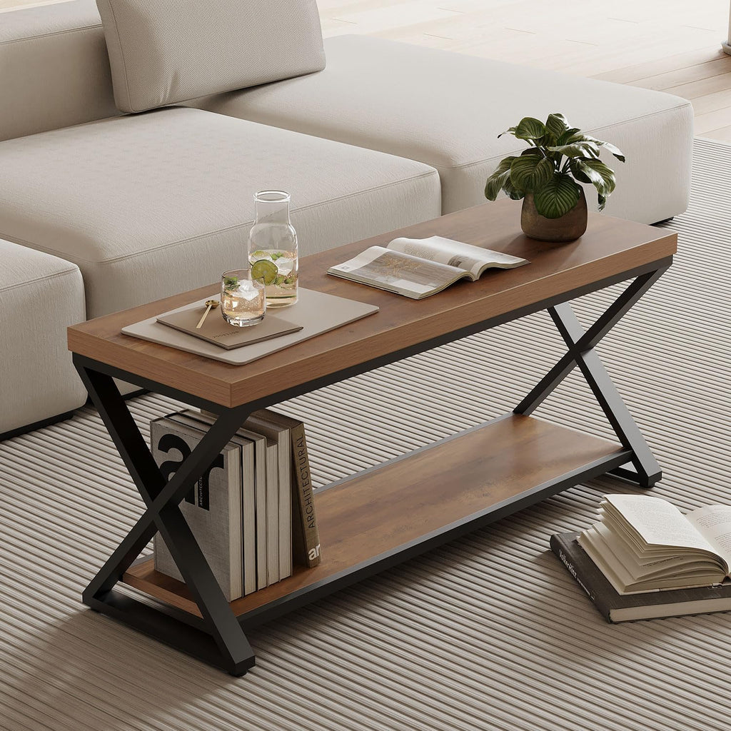 Rustic Entryway Bench with Storage, Rustic Oak Wood and Metal Bench