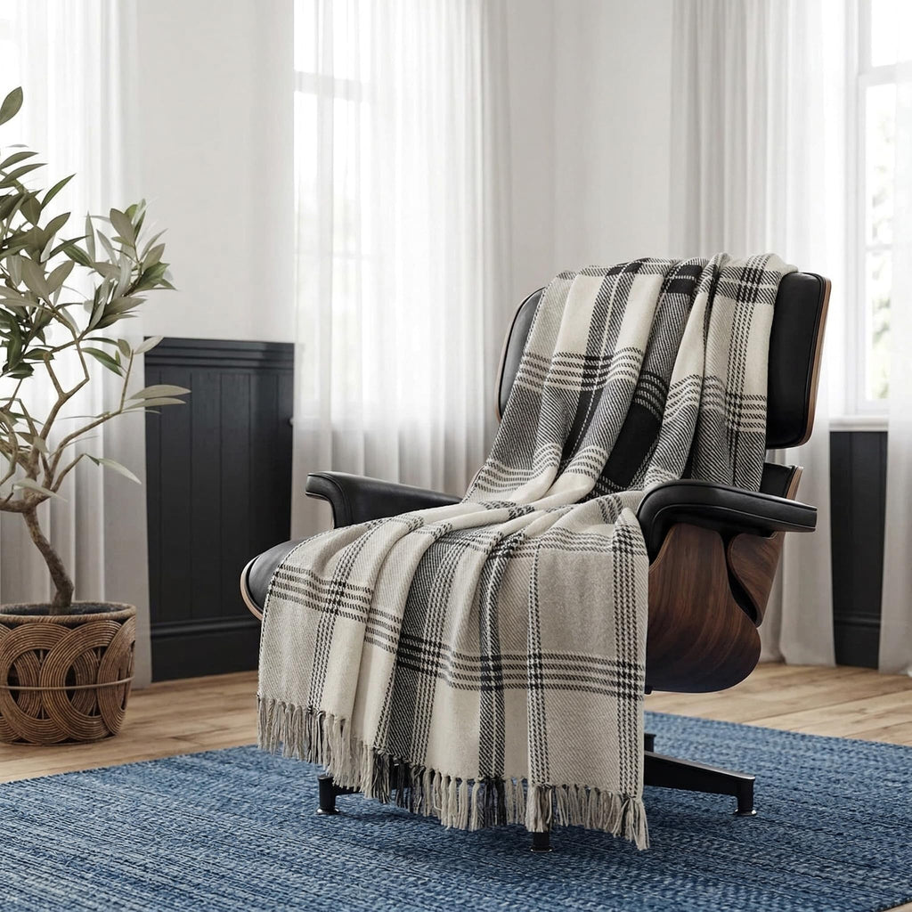 50x60 Throw Blanket - Soft and Breathable Cotton Throw Blanket for Couch, Bed, Chair - Decorative Blankets Perfect