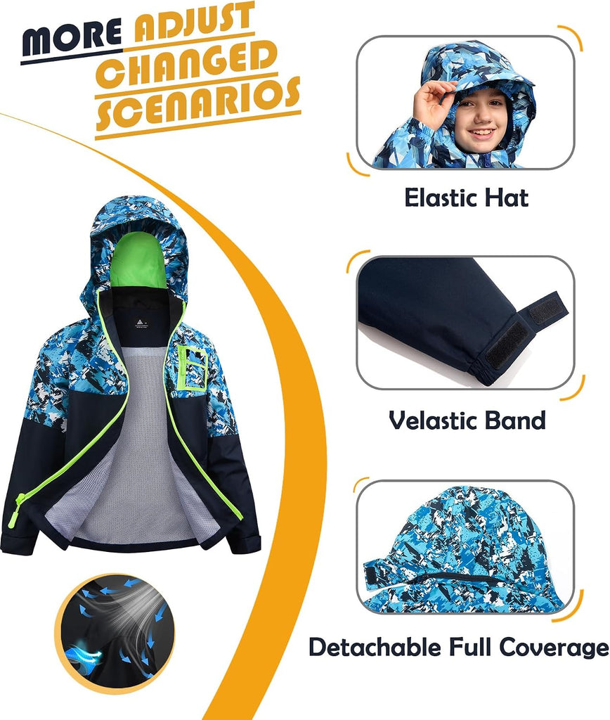 Kids Rain Suit Boys Girls Rain Gear Youth Rain Jacket and Pant