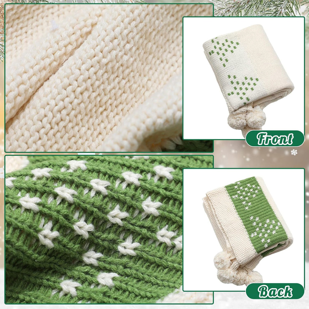 Christmas Throw Blanket 50" x 60" Soft Knit Throw Blanket for Bed Couch Sofa Living Room, Travel Lightweight Warm