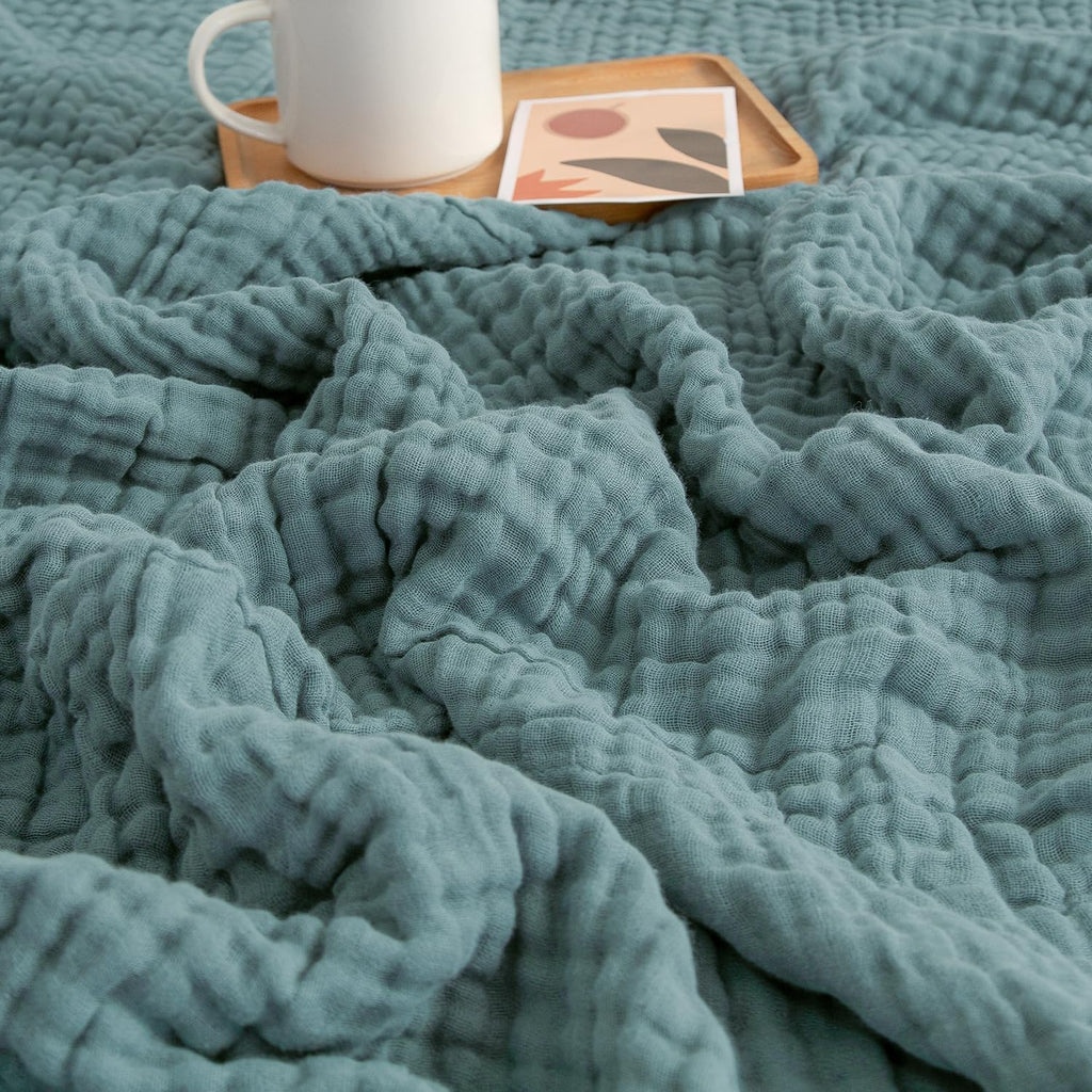 Muslin Throw Blanket for Adults 100% Cotton Blankets, 50"x71")