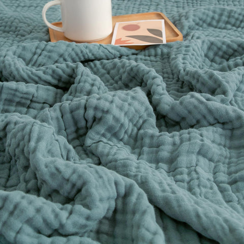 Muslin Throw Blanket for Adults 100% Cotton Blankets, 50"x71")