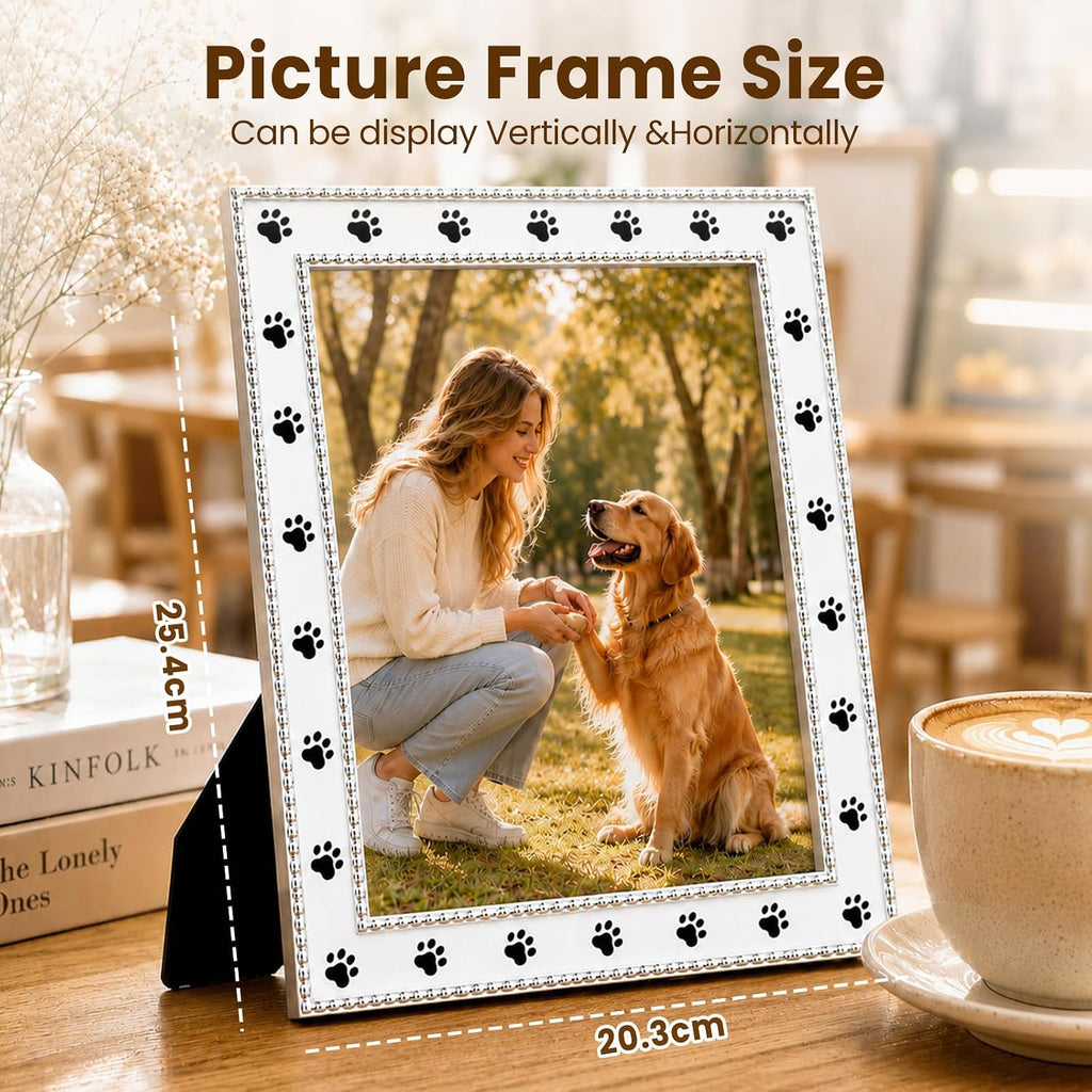 Dog Picture Frame - 8x10 Metal Cute Picture Frames, Pet Memorial Gifts for Dogs Perfect Decor, Office Desk & Gifting