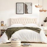 Tufted Upholstered Headboard King, Sturdy and Durable Solid Wood Bed headboard