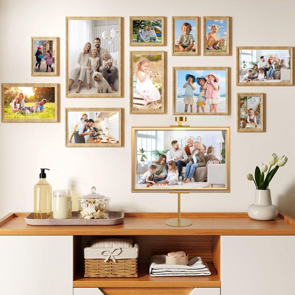 Adjustable Desktop Photo Frame Stand with Magnetic Wall Painting Light, Holds Picture Frames up to 30 Inch
