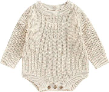 Baby Girl Boy Sweater Knit Oversized Pullover Sweatshirt Romper