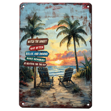 Vintage Surfboard Beach Metal Sign Retro Beach Home Wall Decor for Beach Surf Room Bedroom Summer House Tin Poster