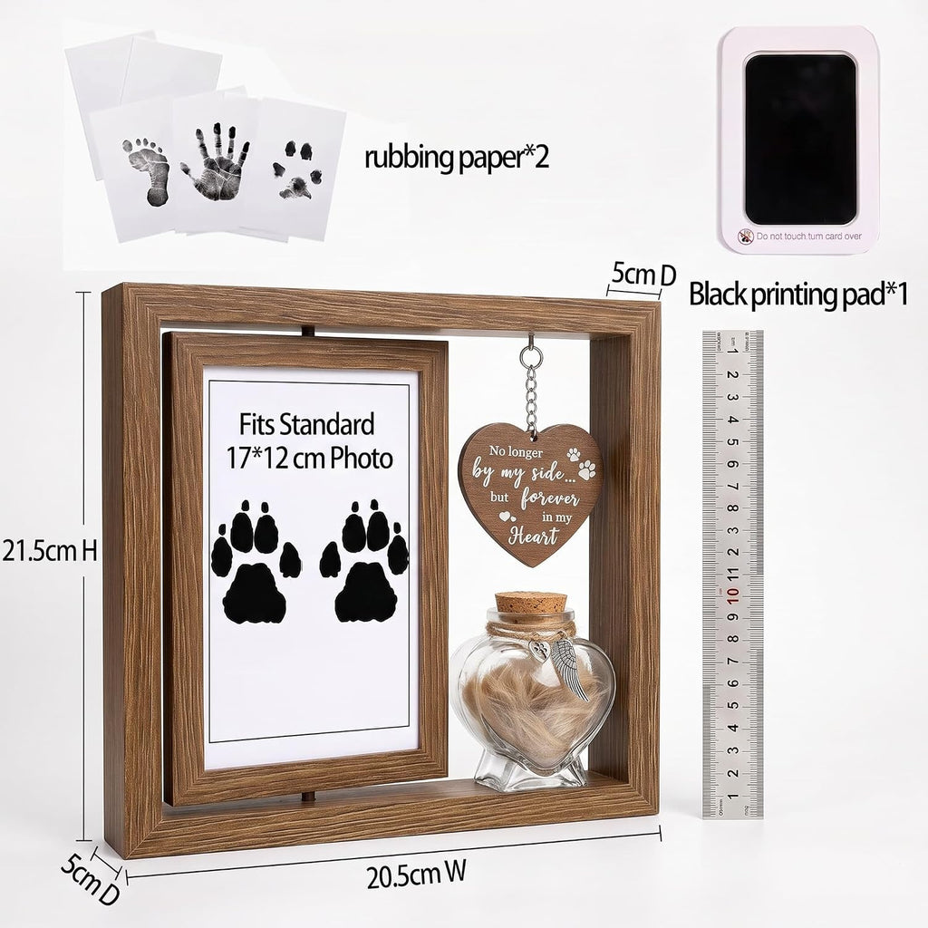 Dog Memorial Gifts for Loss of Dog Rotating Wooden Picture Frame
