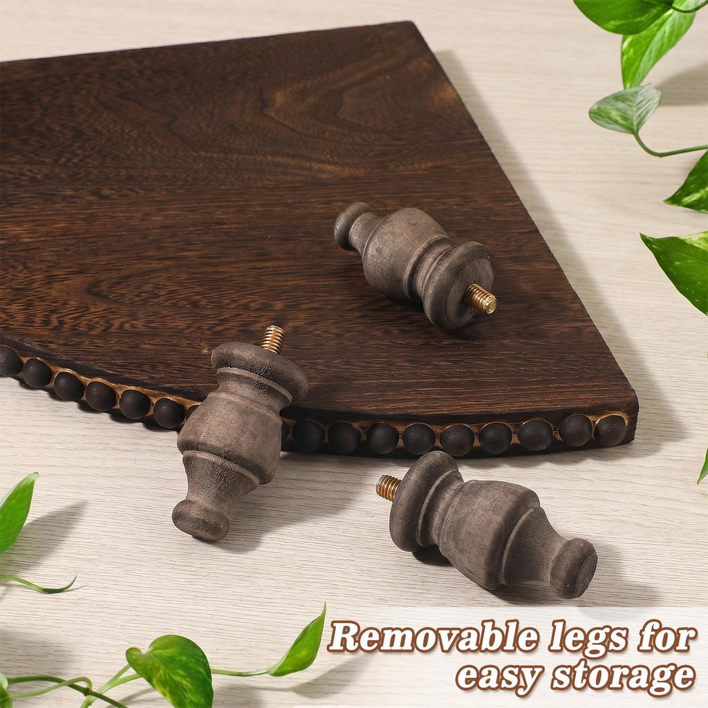 Wood Corner Counter Shelf Rustic Riser Stand, Brown