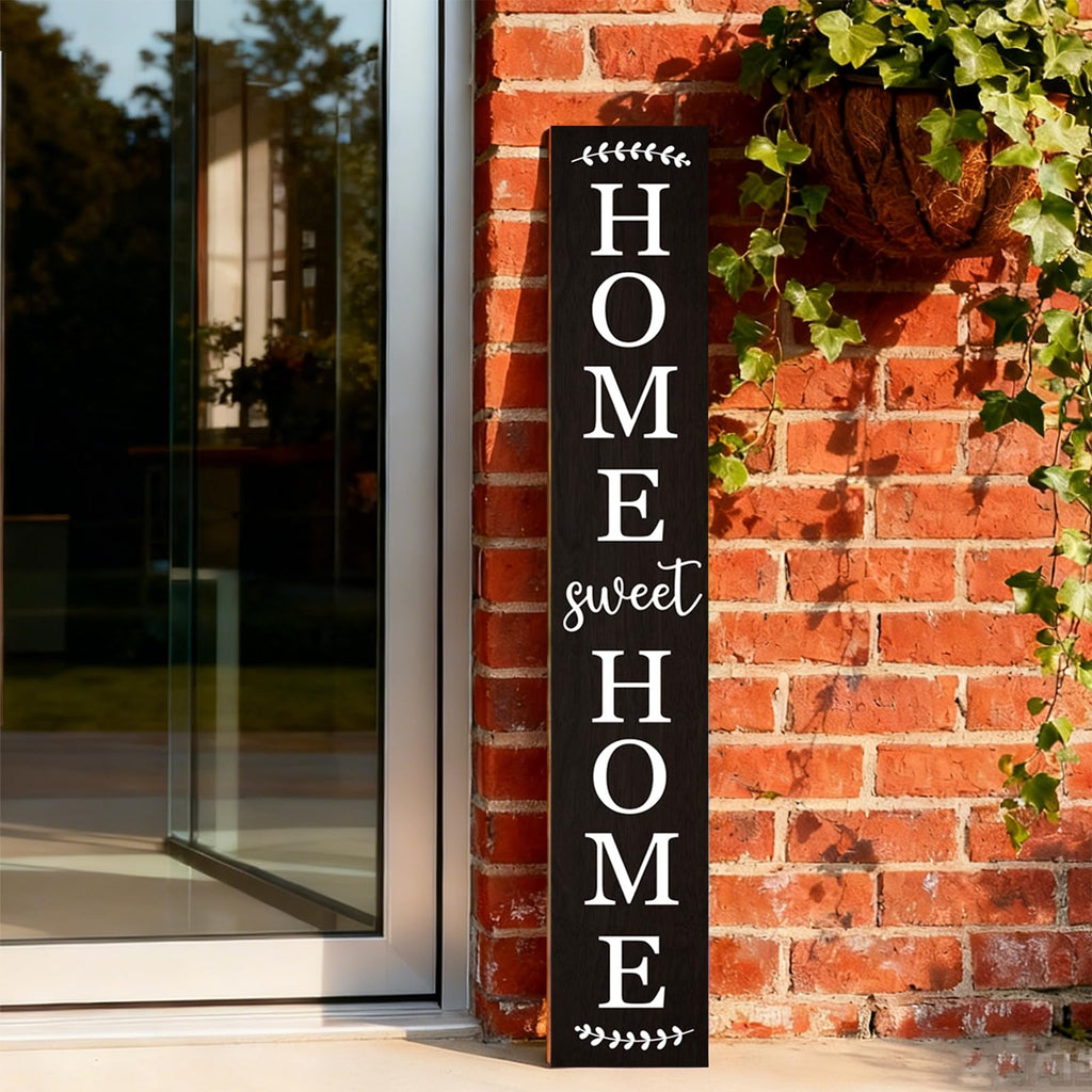 Sweet home wooden porch sign Vertical hanging decorations Welcome sign front door standing Decorative sign 47x7.8Inch