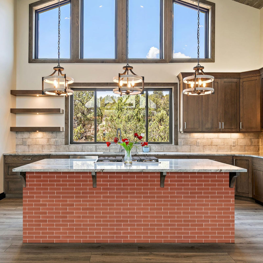 100 Pcs Faux Thin Brick Wall Tiles Veneers, Inorganic Modified Clay, 14 Sq.ft, Realistic Brick Texture and