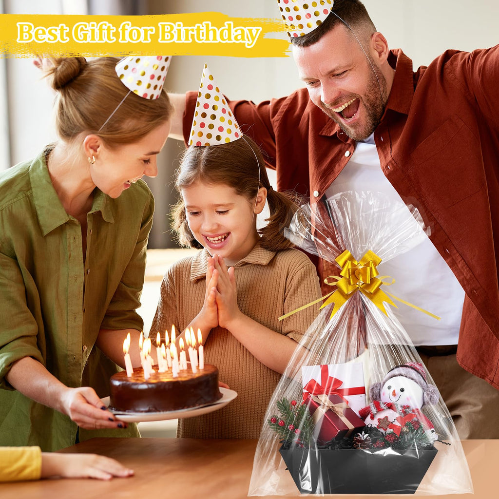 5 Pack Empty Gift Baskets to Fill - 12" x 10" Large Baskets for Gifts Empty, Sturdy DIY Gifts Baskets Sets with 200g
