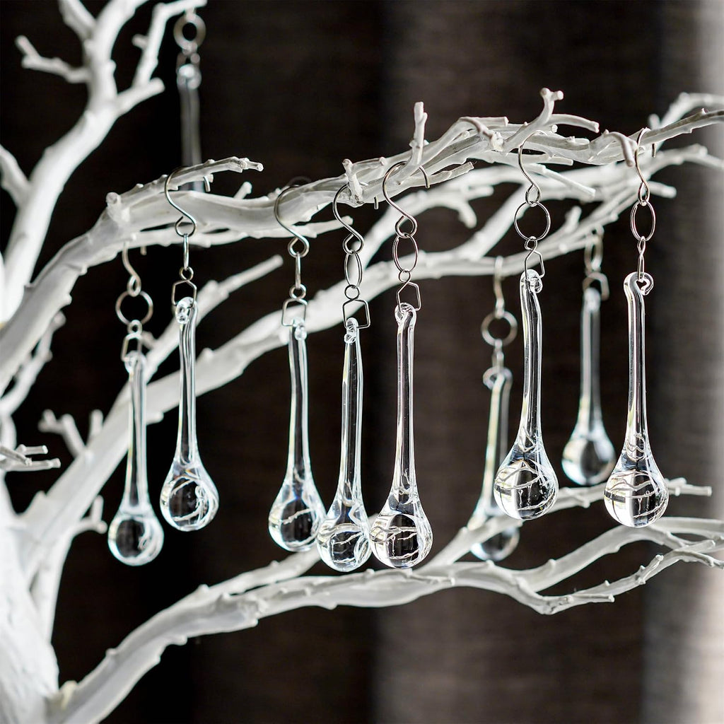10 Pcs Crystal Teardrop Prism Suncatcher Christmas Tree Hanging Decor - Clear Crystal Teardrop Prism Suncatcher
