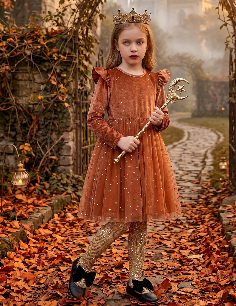 Toddler Tutu Dresses Little Girls Velvet Tulle Fall Winter Dress
