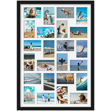 22x32 Collage Frame For 24 4x6 Photos Black