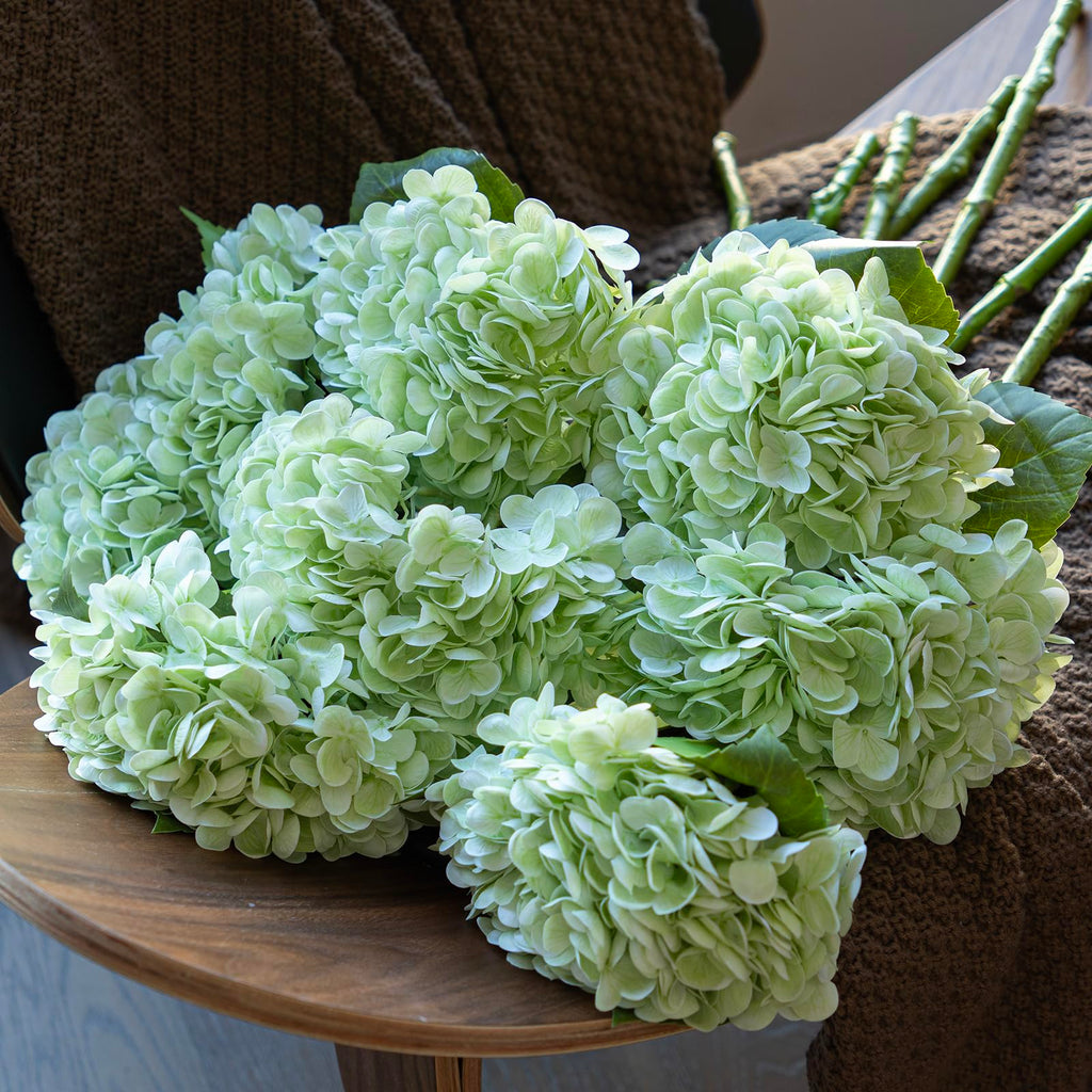 22in Soft Real Touch Hydrangea Artificial Flowers, Large Long Stem Latex Faux Flowers for Wedding Bouquet, Party