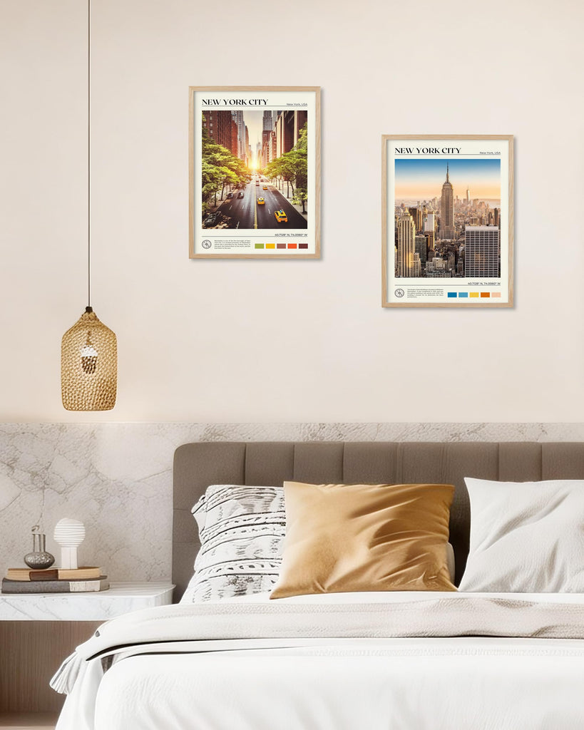 12x16IN New York Street Framed Wall Urban Canvas Print, 1Pack