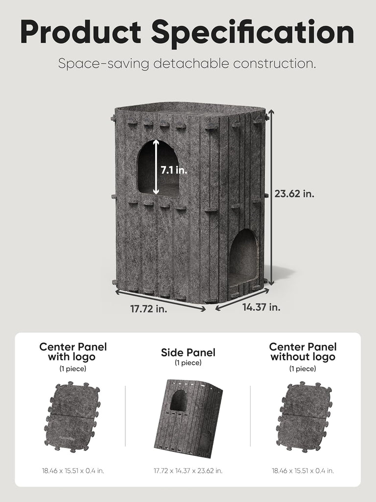 Cat House for Indoor Cats, Warm Felt Cat Bed, Scratch Resistant