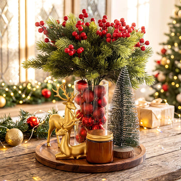 34 Pcs Christmas Table Decorations Indoor Xmas Tiered Tray Decor