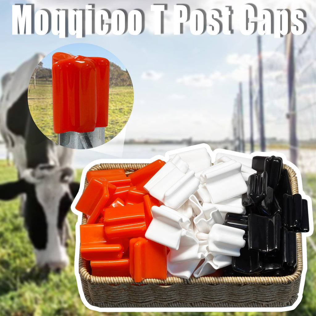 100 Pcs T Post Caps, Safe T-Post Cap Vinyl Safety Topper, Orange