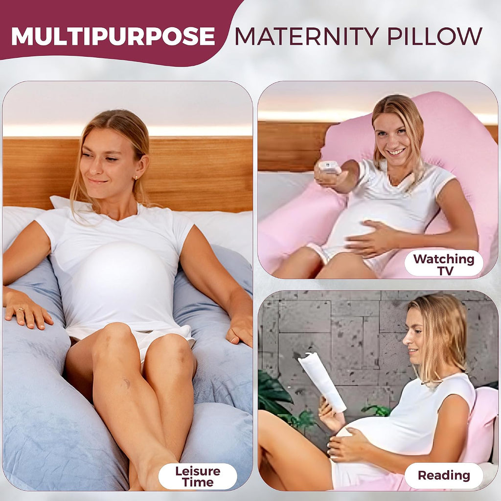 Pregnancy Pillows for Sleeping - 57-Inch Maternity Pillow for Pregnant Women with Removable Washable Cover - Support