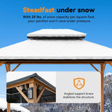 Modern Shade The Horizon Hard Top Gazebo 10' x 12' with 4 LED Lights