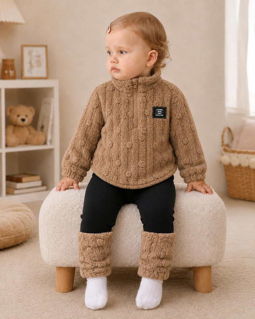 Toddler Girl Clothes Fleece Top and Jogger Pants Outfit Set 12M
